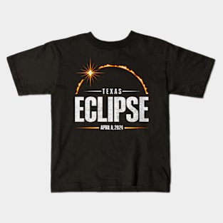 Wos 2024 Total Solar Eclipse Texas - Total Eclipse 2024 Kids T-Shirt